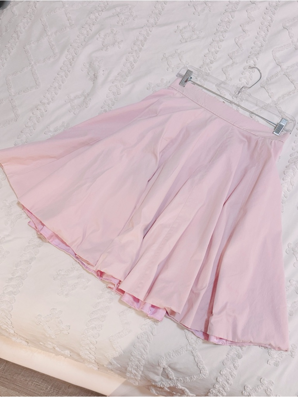 Karen Millen Light Pink Pleated Midi Skirt